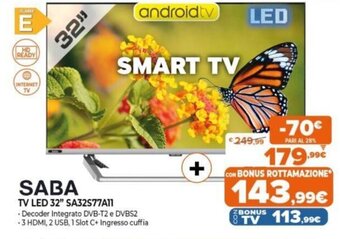 Expert Saba TV LED 32" Sa32S77A11 offerta