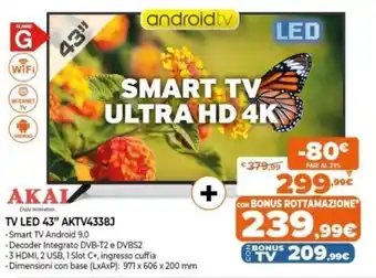 Expert Akai TV LED 43" Aktv4383 offerta