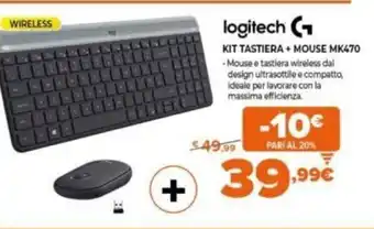 Expert Logitech Kit Tastiera+ Mouse MK470 offerta