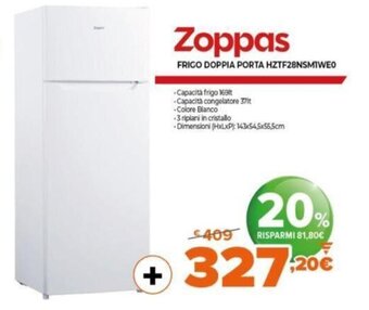 Expert Zoppas Frigo Doppia Porta HZTF28NSM1WEO offerta