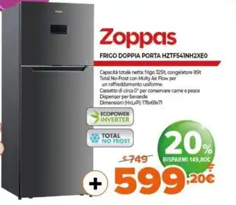 Expert Zoppas Frigo Doppia Porta HZTF28NSM1WEO offerta
