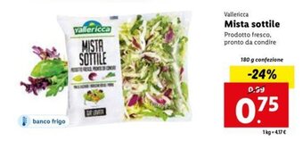Lidl Vallericca Mista sottile 180 g offerta