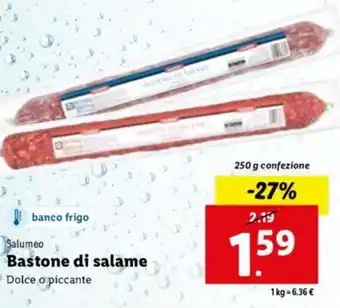 Lidl Saumeo Bastone di salame Dolce o piccante 250 g offerta
