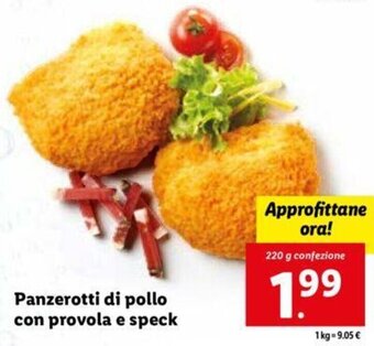Lidl Panzerotti di pollo con provola e speck 220 g offerta