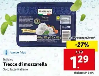 Lidl Italiamo Trecce di mozzarella 2x100 g offerta