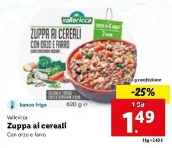 Lidl Vallericca Zuppa ai cereali 620 g offerta