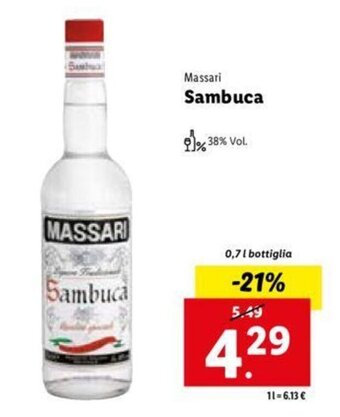 Lidl Massari Sambuca 0,7 L offerta