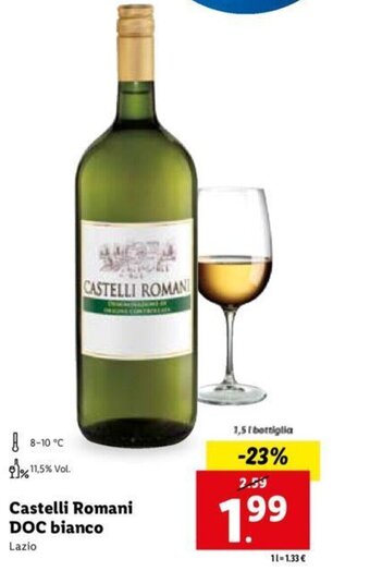 Lidl Castelli Romani DOC bianco Lazio 1,5 L offerta