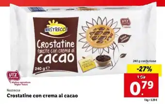 Lidl Nastrecce Crostatine con crema al cacao 240 g offerta