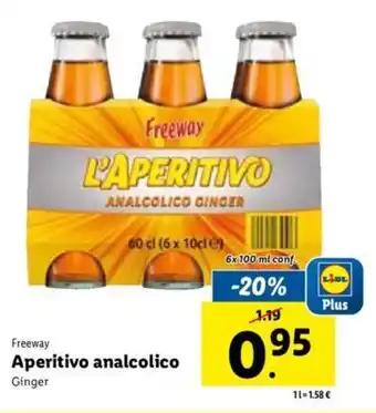 Lidl Freeway Aperitivo analcolico Ginger 6x100 ml offerta