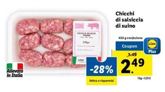 Lidl Chicchi di salsiccia di suino 450 g offerta