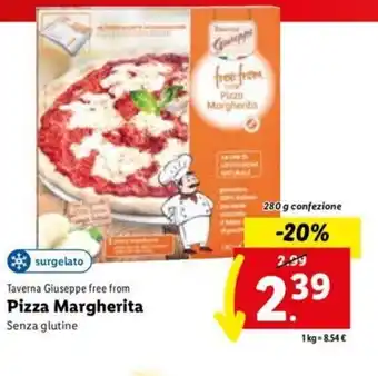 Lidl Taverna Giuseppe free from Pizza Margherita 280 g offerta