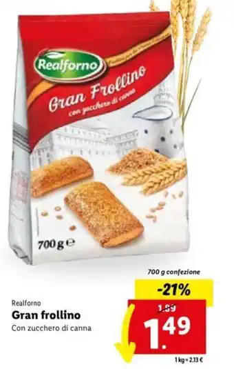Lidl Realforno Gran frollino 700 g offerta