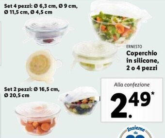 Lidl Ernesto Coperchio in silicone, 2 o 4 pezzi offerta
