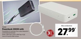 Lidl Tronic Powerbank 20000 mAh offerta