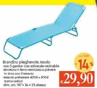 Famila Brandina Pieghevole Jesolo 187x54x25 offerta