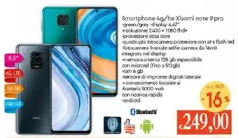 Famila Smartphone 4g/ Xiaomi Note 9 Pro offerta
