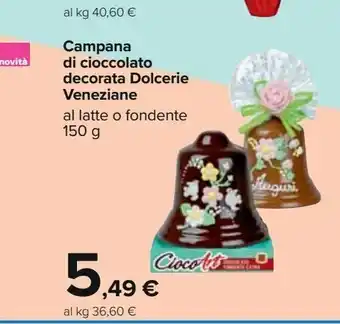 Carrefour Iper Campana di cioccolato decorata dolcerie veneziane offerta