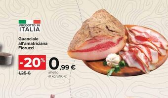 Carrefour Iper Guanciale all'amatriciana fiorucci offerta