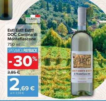 Carrefour Iper Est! est!! est!!! doc cantina di montefiascone offerta