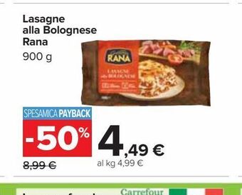 Carrefour Iper Lasagne alla bolognese rana offerta