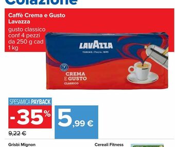 Carrefour Iper Caffè crema e gusto lavazza offerta