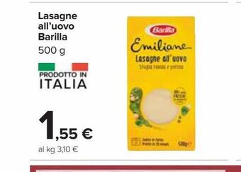 Carrefour Iper Lasagne all''uovo barilla offerta
