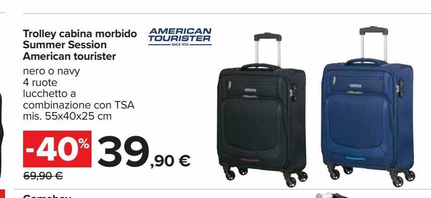 Trolley cabina morbido summer session american tourister offerta di  Carrefour Iper