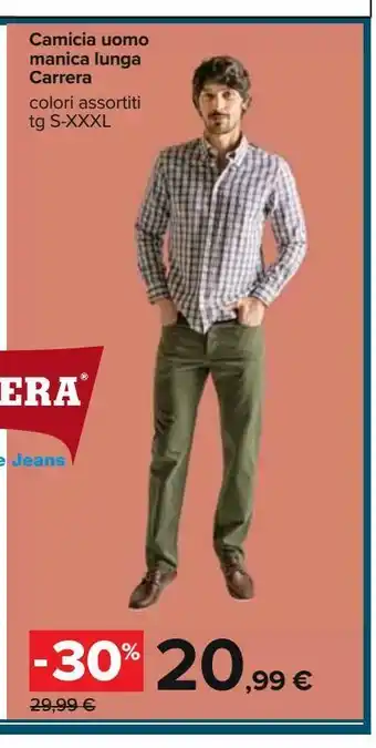 Carrefour Iper Camicia uomo manica lunga carrera offerta