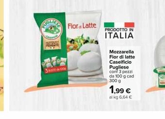 Carrefour Iper Mozzarella fior di latte caseificio pgliese offerta
