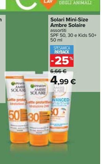 Solari mini -size ambre solaire