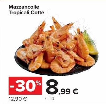 Carrefour Market Mazzancolle tropicali cotte offerta
