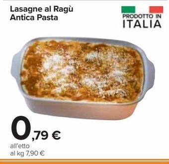 Carrefour Market Lasagne al ragù antica pasta offerta