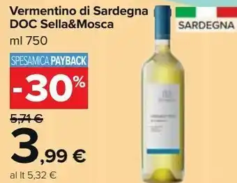 Carrefour Market Vermentino di sardegna sella & mosca offerta