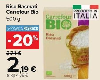 Carrefour Market Riso basmati carrefour bio offerta