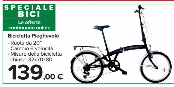 Bicicletta pieghevole offerta di Carrefour Market