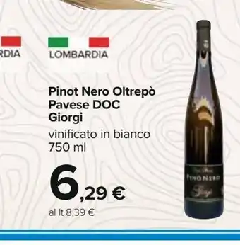 Carrefour Iper Pinot nero oltrepo paese doc giogi offerta