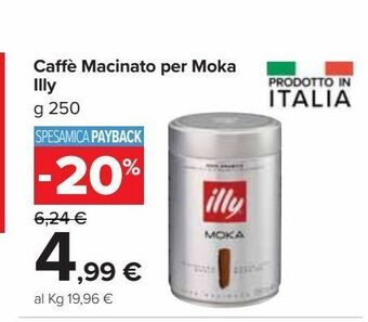 Carrefour Iper Caffè macinato per moka illy offerta