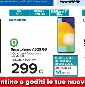 Carrefour Iper Smartphone a52s 5 g offerta