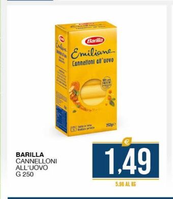 SeBón Supermercati Barilla cannelloni all'uovo g 250 offerta