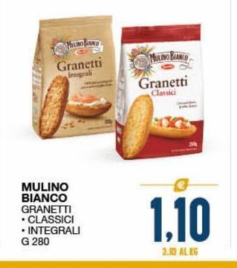 SeBón Supermercati Mulino bianco granetti classici, integrali g 280 offerta