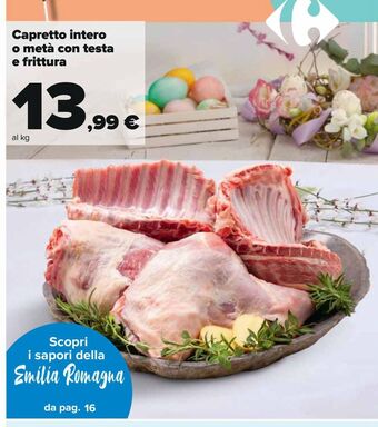 Capretto intero a meta con testa e frittura