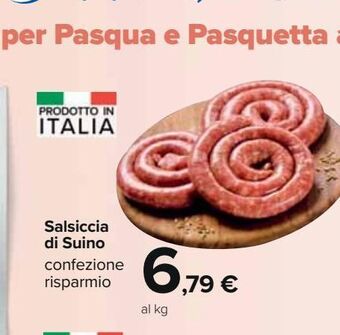 Carrefour Iper Salsiccia di suino offerta