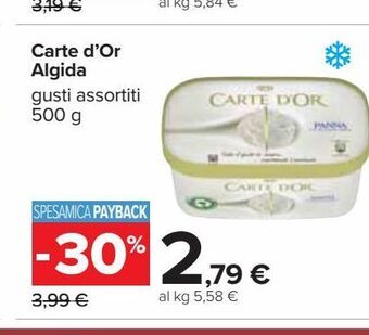 Carrefour Iper Carte d'or algida offerta
