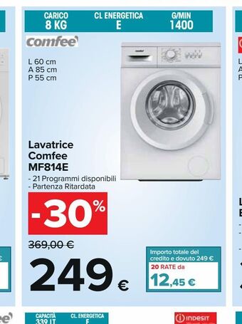 Carrefour Iper Lavatrice comfee mf814e offerta