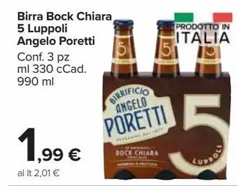Carrefour Market Birra bock chiara angelo poretti offerta