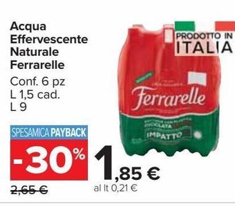 Carrefour Market Acqua effervescente naturale ferrarelle offerta