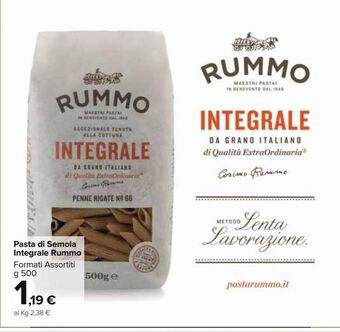 Carrefour Market Pasta di semola integrale rummo offerta