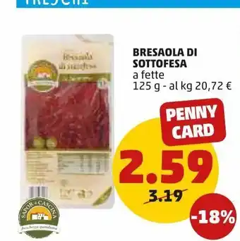PENNY Bresaola di sottofesa a fette 125 g offerta