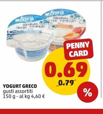 PENNY Yogurt greco gusti assortiti 150 g offerta